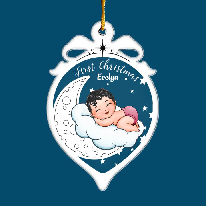 Baby First Christmas Ornament - Personalized Custom Mica Ornament - First Christmas Gift For Baby