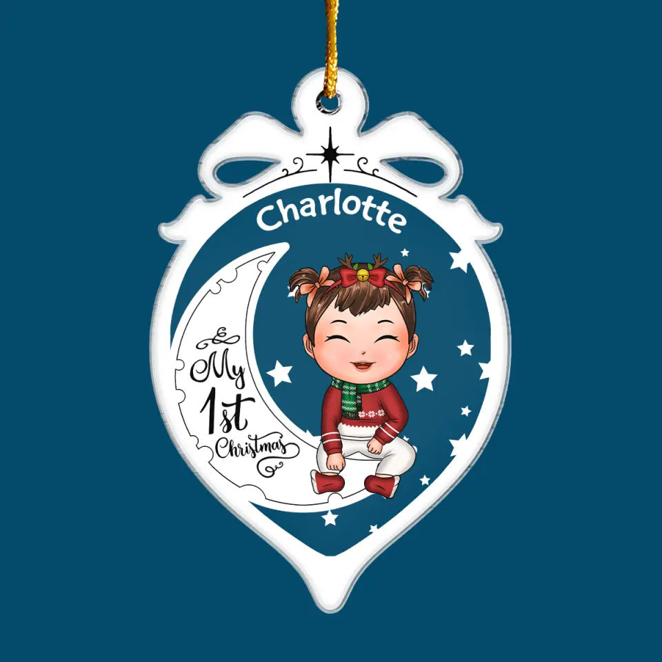 My 1st Christmas - Personalized Custom Mica Ornament - First Christmas Gift For Baby