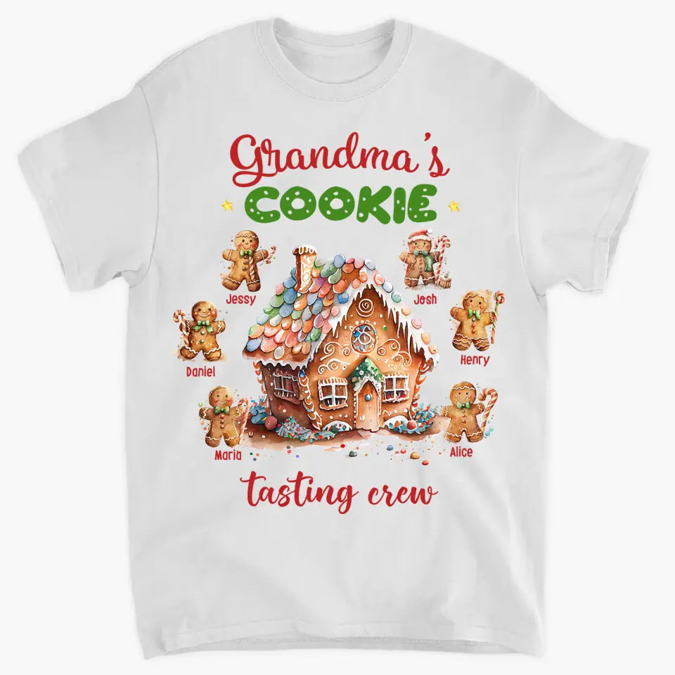 Grandma's Cookie Tasting Crew - Personalized Custom T-shirt - Christmas Gift For Grandma, Mom, Family Members