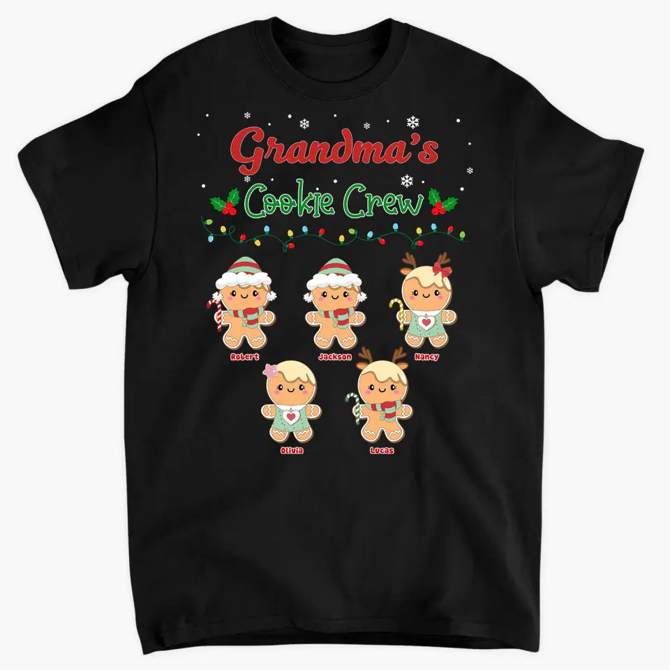 Grandma's Cookie Crew - Personalized Custom T-shirt - Christmas Gift For Grandma, Family Members