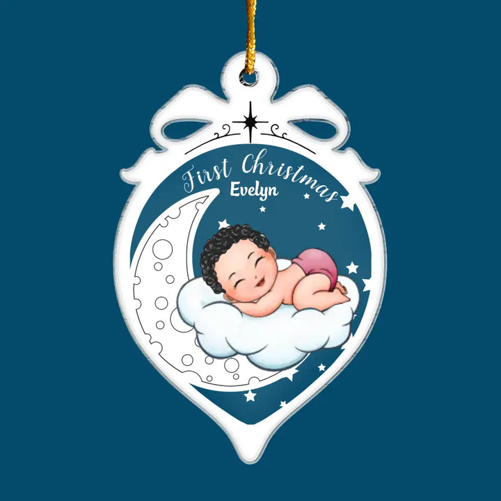 Baby First Christmas Ornament - Personalized Custom Mica Ornament - First Christmas Gift For Baby