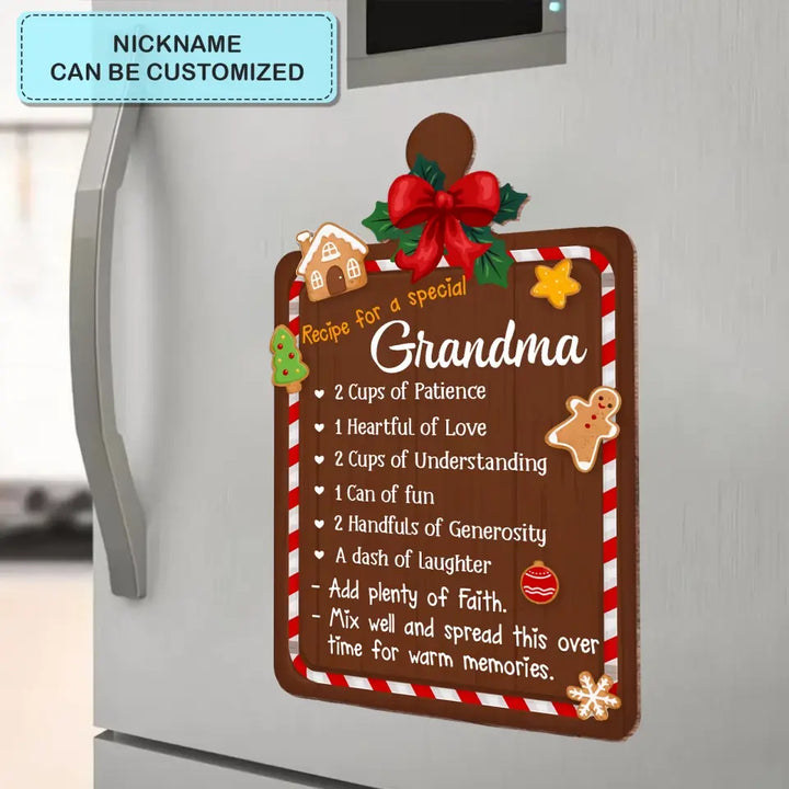 Recipe For A Special Grandma - Personalized Custom Decal - Christmas Gift For Grandma, Mom