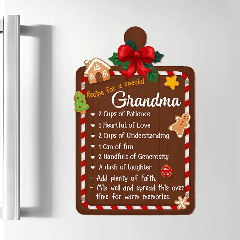 Recipe For A Special Grandma - Personalized Custom Decal - Christmas Gift For Grandma, Mom