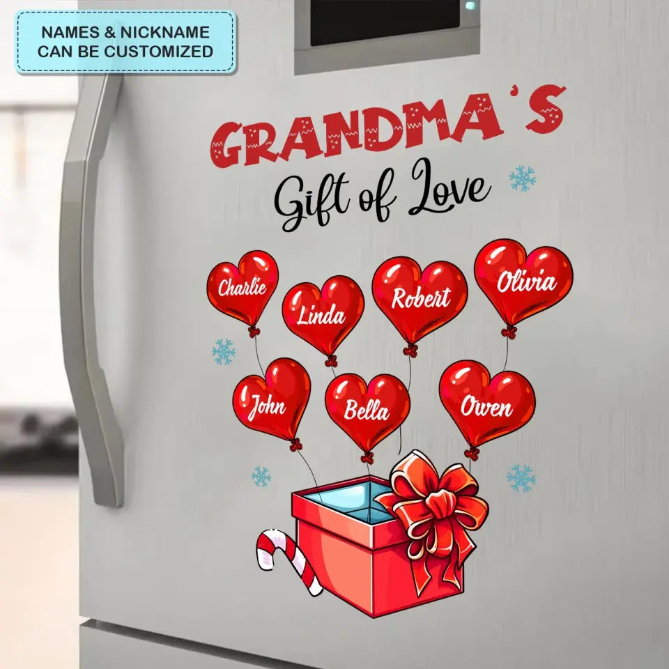 Grandma's Gift Of Love - Personalized Custom Decal - Christmas Gift For Grandma, Mom, Family Members