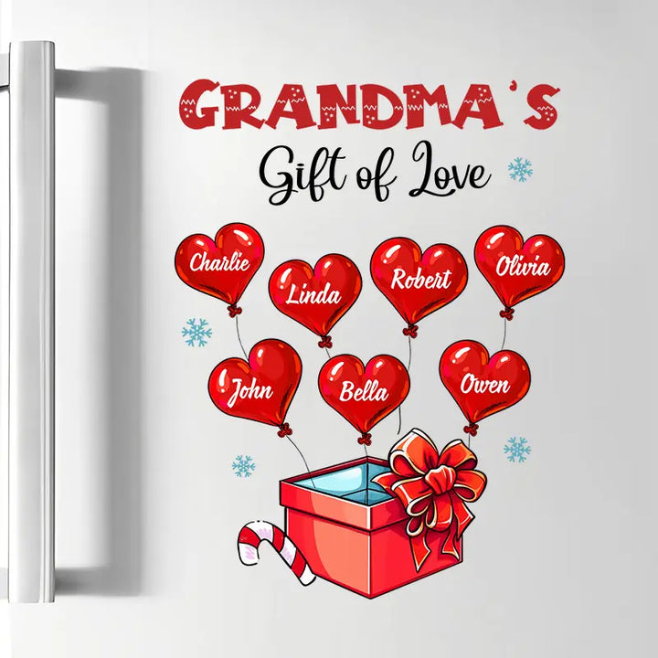 Grandma's Gift Of Love - Personalized Custom Decal - Christmas Gift For Grandma, Mom, Family Members