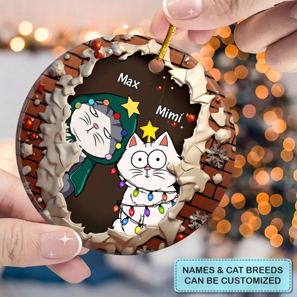 Is This Jolly Enough - Personalized Custom Ceramic Ornament - Christmas Gift For Cat Mom, Cat Dad