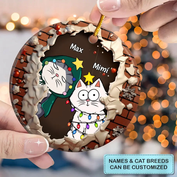 Is This Jolly Enough - Personalized Custom Ceramic Ornament - Christmas Gift For Cat Mom, Cat Dad