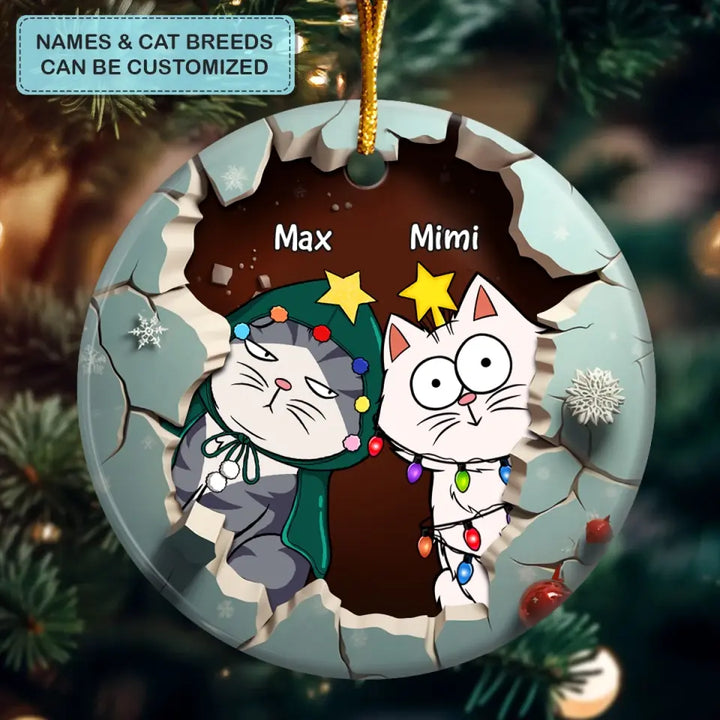 Is This Jolly Enough - Personalized Custom Ceramic Ornament - Christmas Gift For Cat Mom, Cat Dad