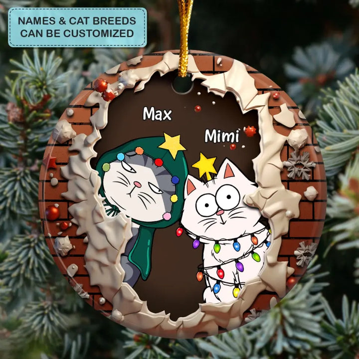 Is This Jolly Enough - Personalized Custom Ceramic Ornament - Christmas Gift For Cat Mom, Cat Dad