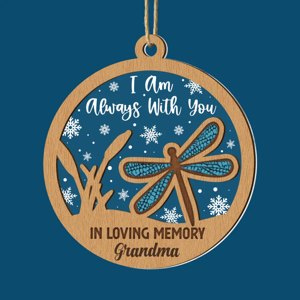 In Loving Memory Dragonfly - Personalized Custom 2-Layer Mix Ornament - Christmas, Memorial Gift For Family Members