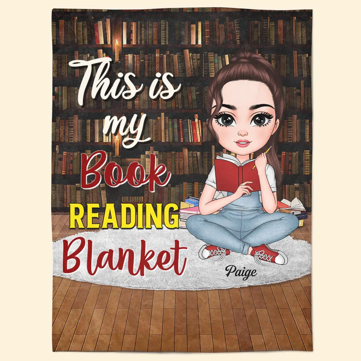 This Is My Book Reading Blanket - Personalized Custom Blanket - Gift For Reading Lover