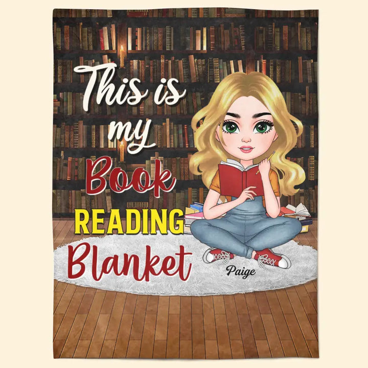 This Is My Book Reading Blanket - Personalized Custom Blanket - Gift For Reading Lover