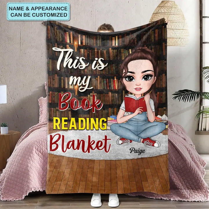 This Is My Book Reading Blanket - Personalized Custom Blanket - Gift For Reading Lover