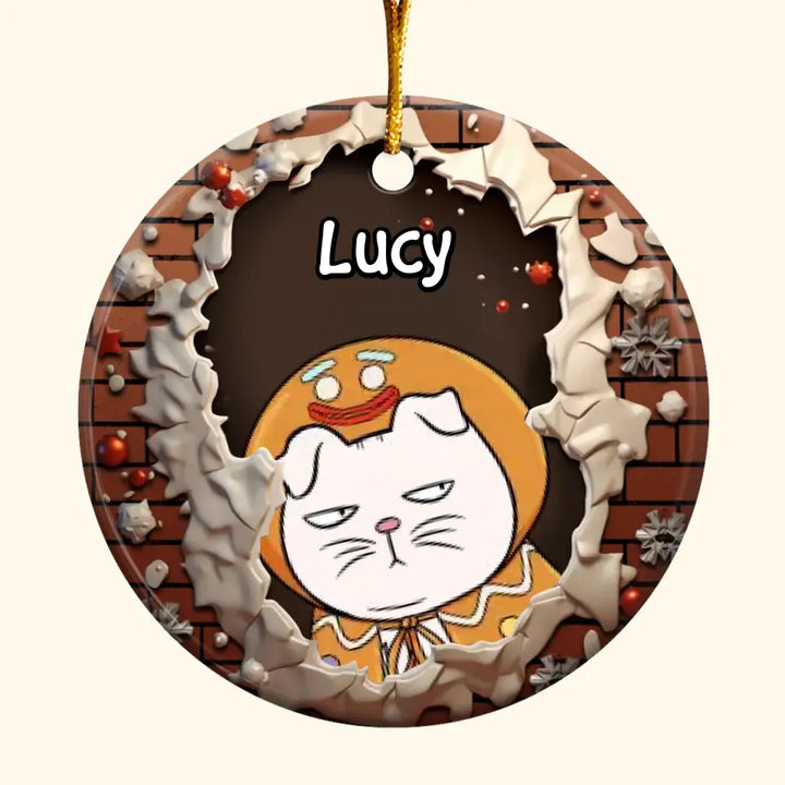 Is This Jolly Enough - Personalized Custom Ceramic Ornament - Christmas Gift For Cat Mom, Cat Dad