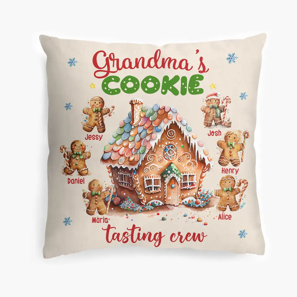 Grandma's Cookie Tasting Crew - Personalized Custom Pillow Case - Christmas Gift For Grandma, Mom, Family Members