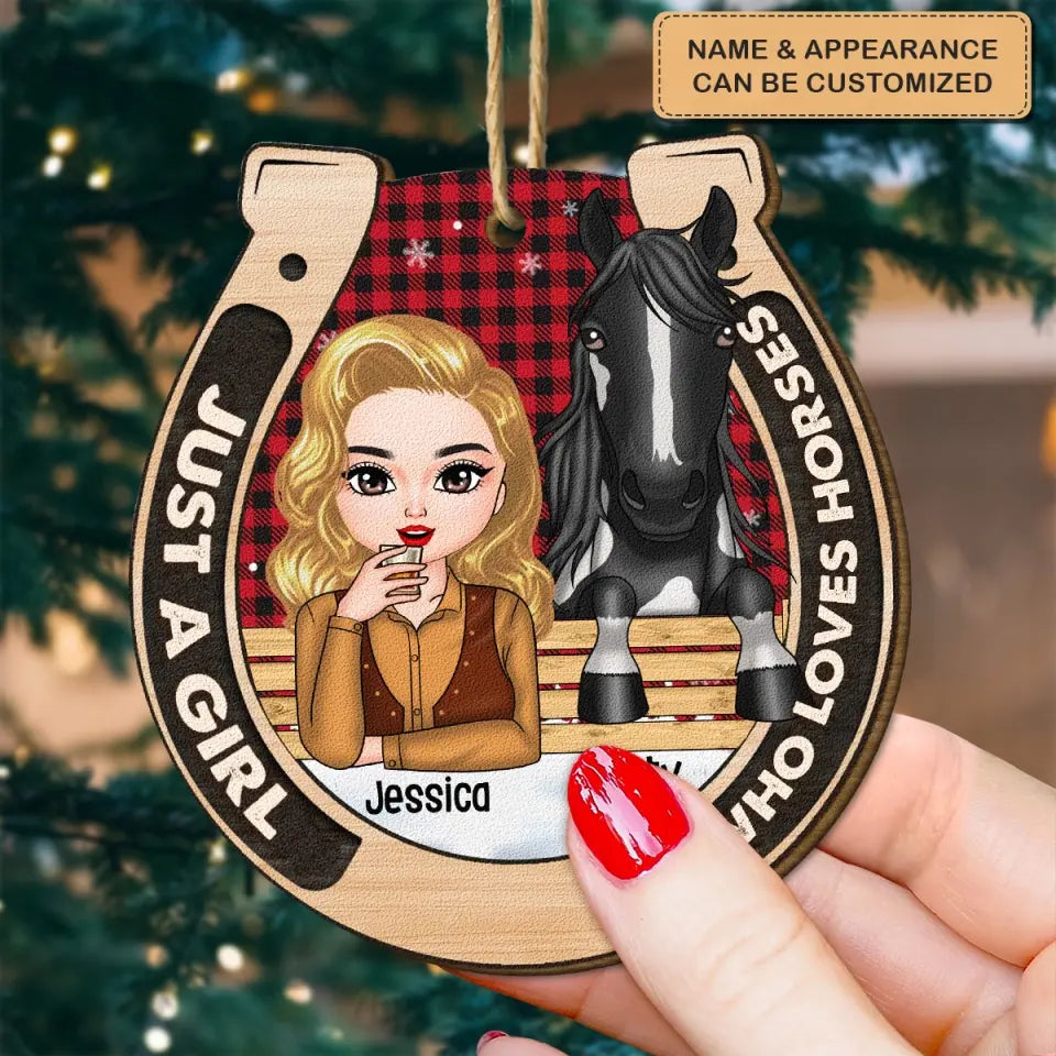 Just A Girl Who Loves Horse - Personalized Custom Wood Ornament - Christmas Gift For Horse Lover
