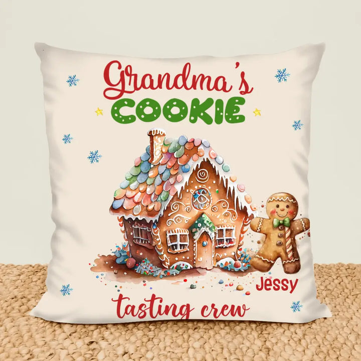 Grandma's Cookie Tasting Crew - Personalized Custom Pillow Case - Christmas Gift For Grandma, Mom, Family Members