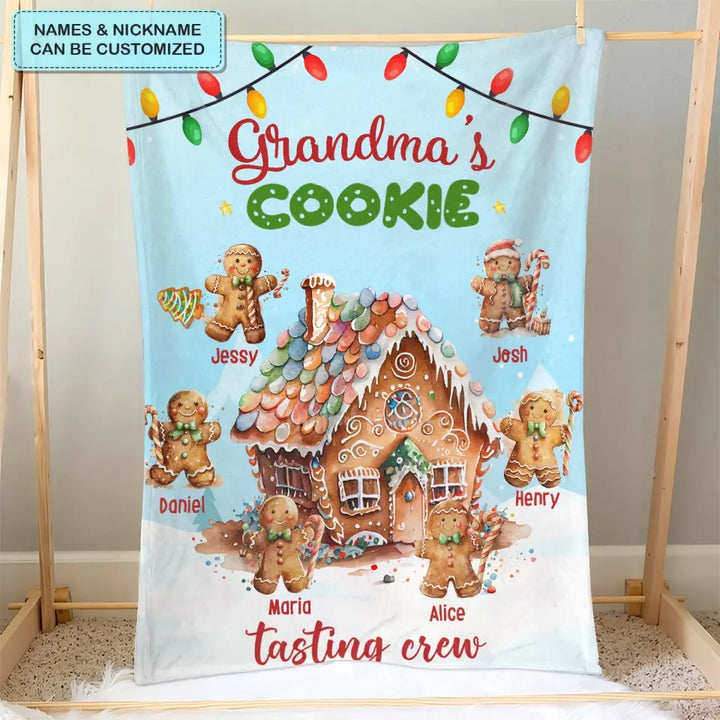 Grandma's Cookie Tasting Crew - Personalized Custom Blanket - Christmas Gift For Family Members