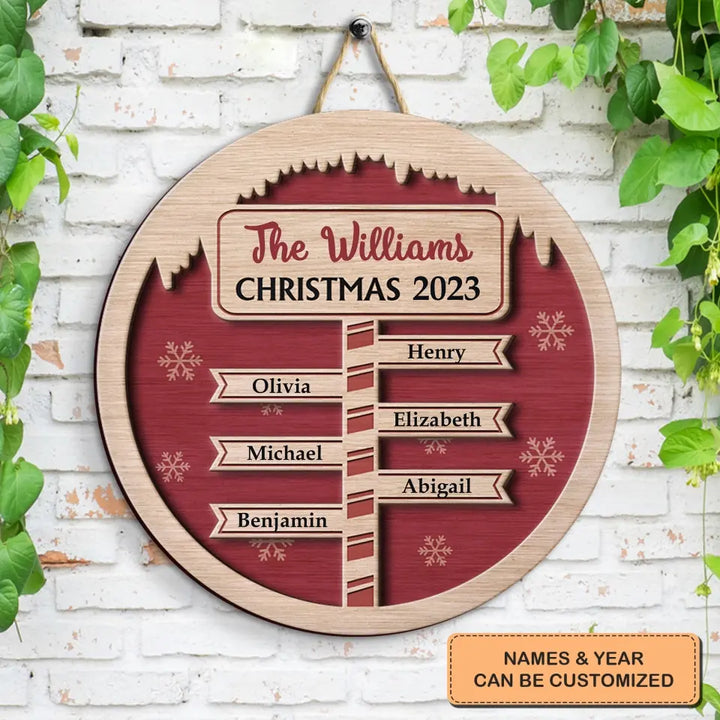 North Pole Sign - Personalized Custom Door Sign - Christmas Gift For Family Members