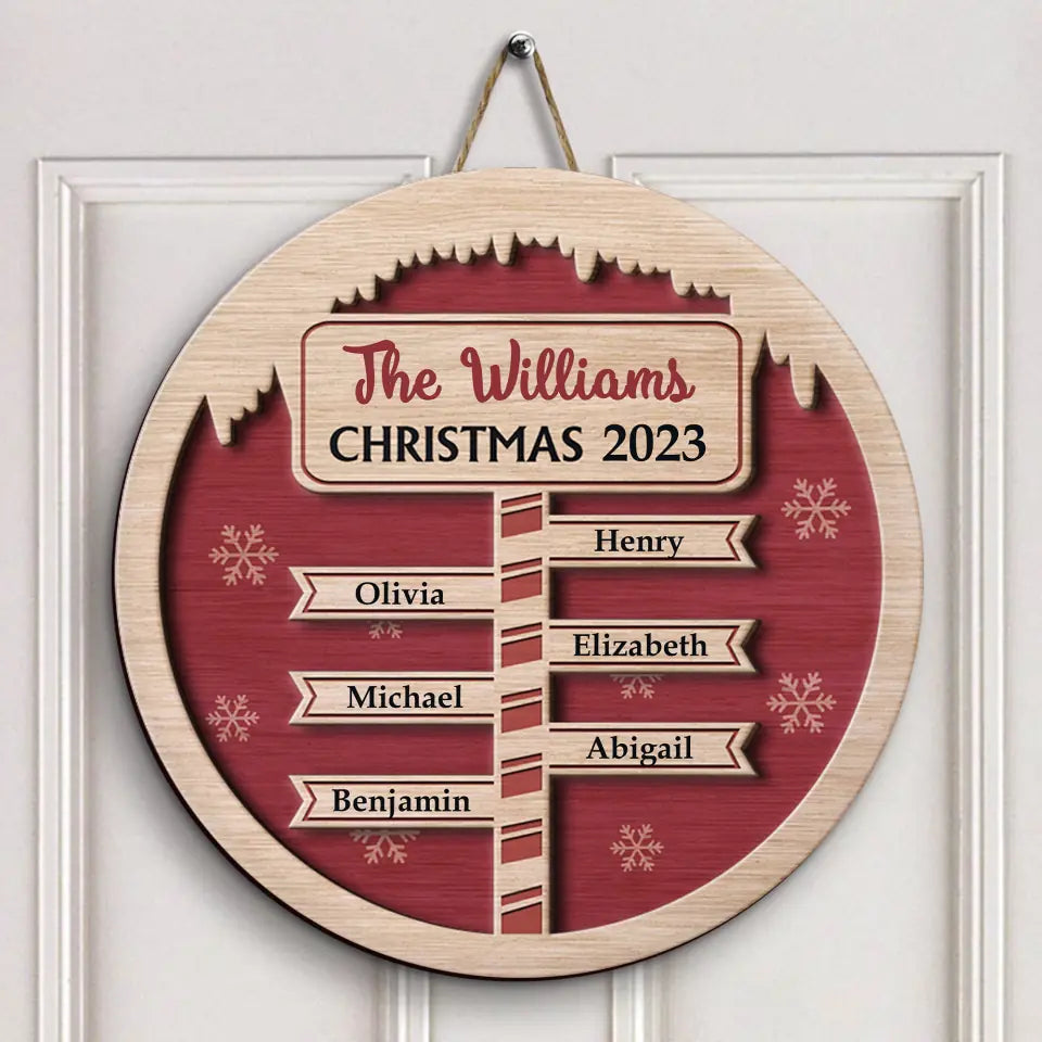 North Pole Sign - Personalized Custom Door Sign - Christmas Gift For Family Members