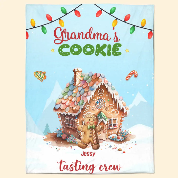 Grandma's Cookie Tasting Crew - Personalized Custom Blanket - Christmas Gift For Family Members