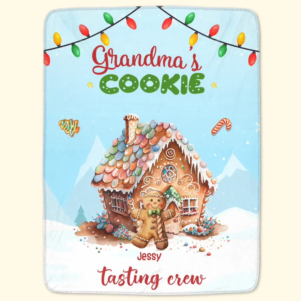 Grandma's Cookie Tasting Crew - Personalized Custom Blanket - Christmas Gift For Family Members