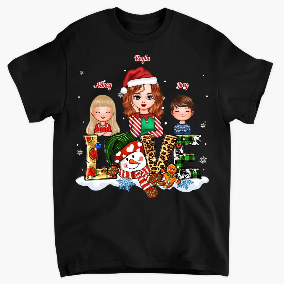 Christmas Love - Personalized Custom T-shirt - Christmas Gift For Grandma, Mom, Family Members