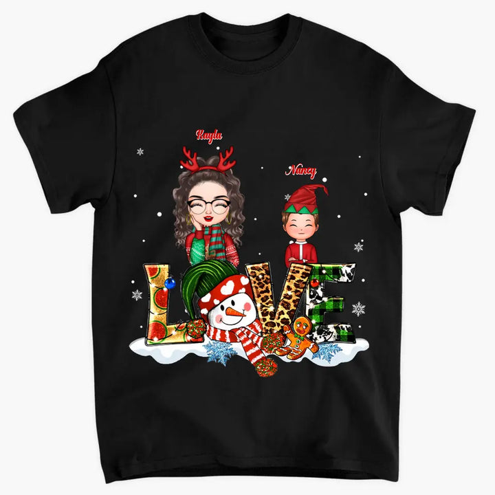 Christmas Love - Personalized Custom T-shirt - Christmas Gift For Grandma, Mom, Family Members