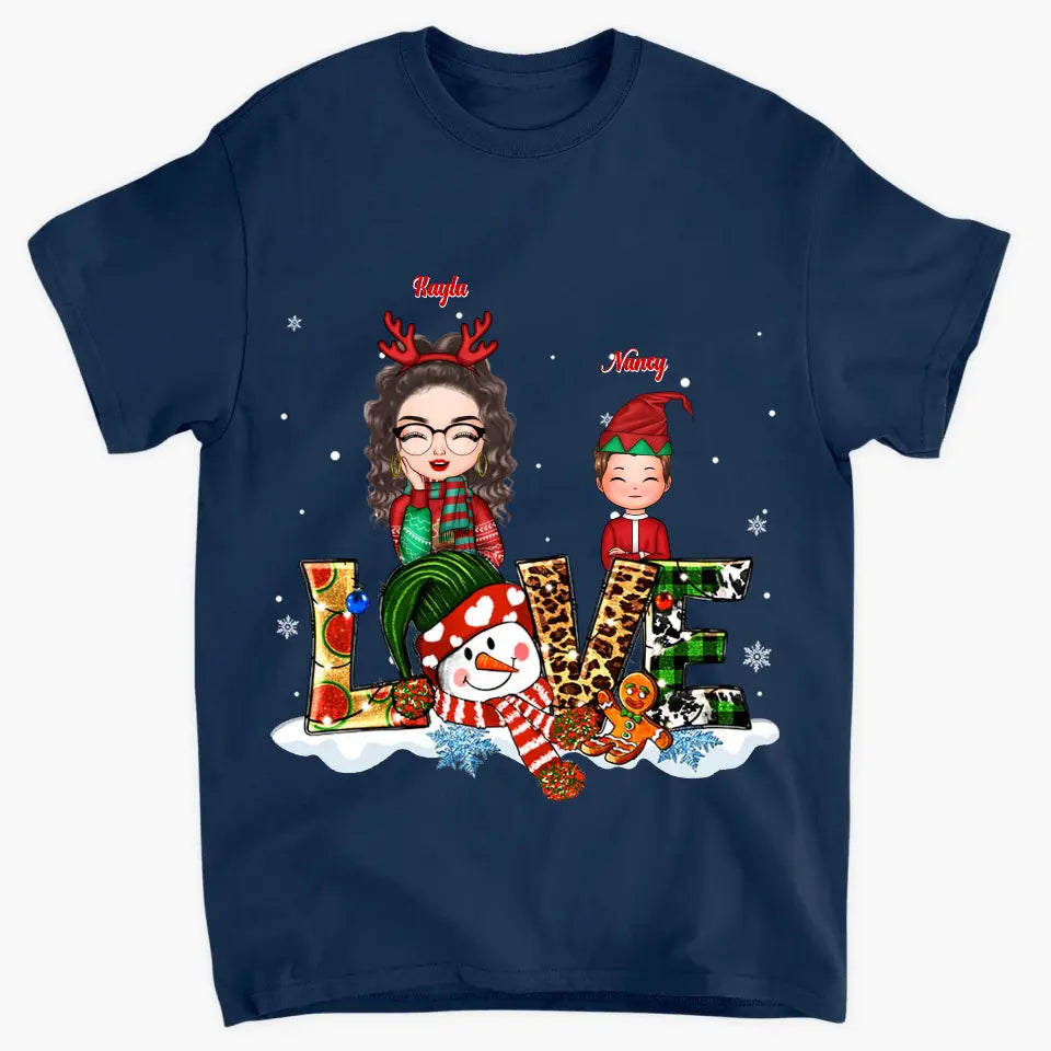 Christmas Love - Personalized Custom T-shirt - Christmas Gift For Grandma, Mom, Family Members