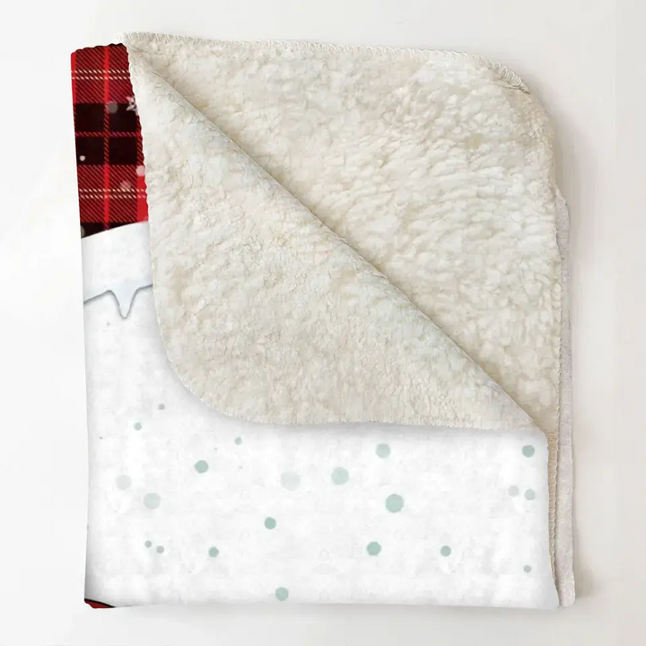 Christmas Snowman Nana - Personalized Custom Blanket - Christmas Gift For Grandma, Mom, Family Members