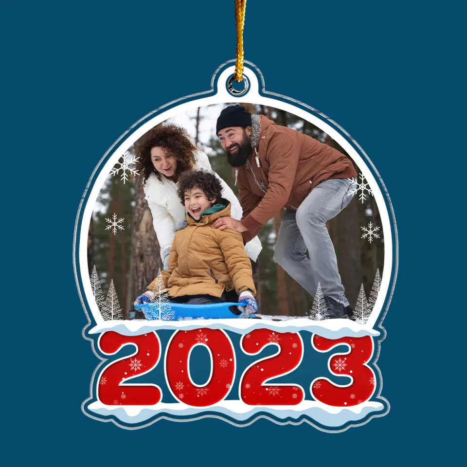 2023 Upload Photo - Personalized Custom Mica Ornament - Christmas Gift For Family Members