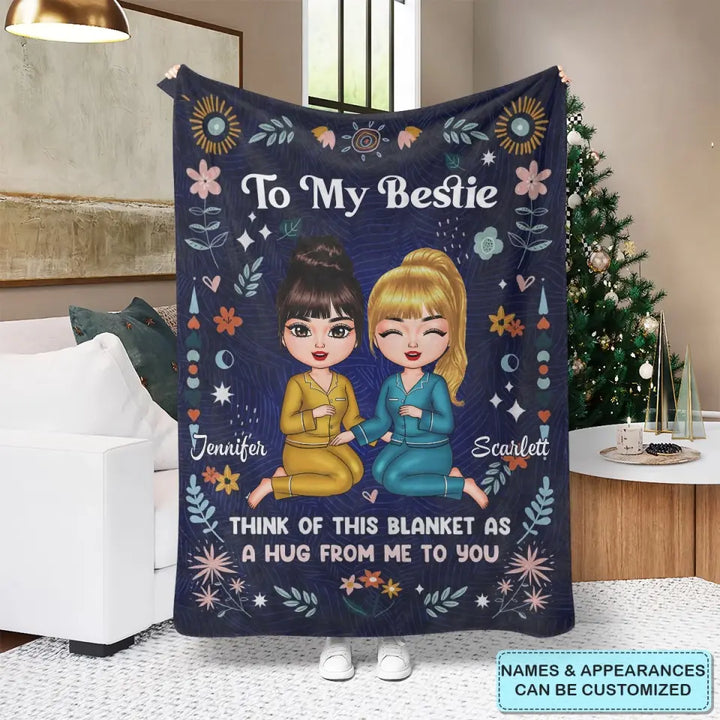 Think Of This Blanket As A Hug From Me To You - Personalized Custom Blanket - Christmas Gift For Sisters, Family Members