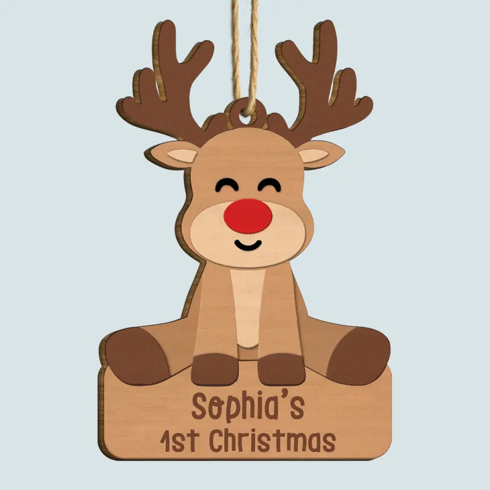 Baby's First Christmas - Personalized Custom Wood Ornament - Christmas Gift For Family Members
