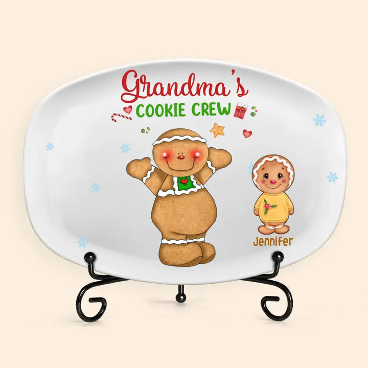Grandma's Cookie Crew - Personalized Custom Platter - Christmas, Mother's Day Gift For Grandma, Mom, Family Members