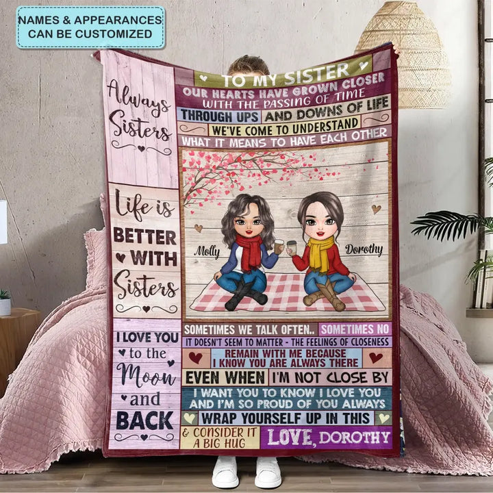 Life Is Better With Sisters - Personalized Custom Blanket - Christmas Gift For Sisters, Family Members
