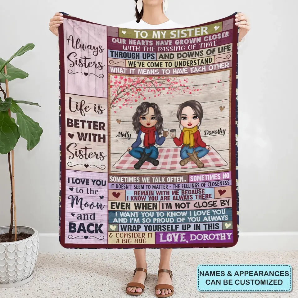 Life Is Better With Sisters - Personalized Custom Blanket - Christmas Gift For Sisters, Family Members