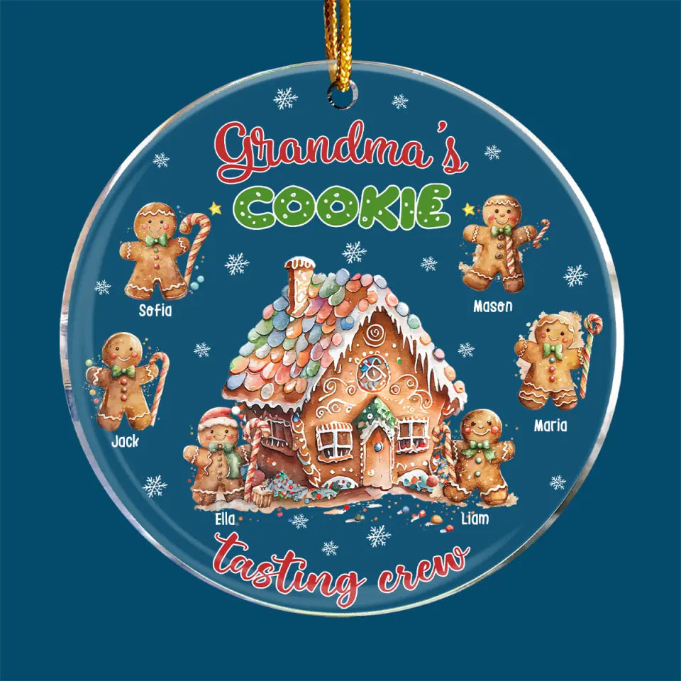 Grandma's Cookie Tasting Crew - Personalized Custom Mica Ornament - Christmas Gift For Grandma, Mom, Family Members