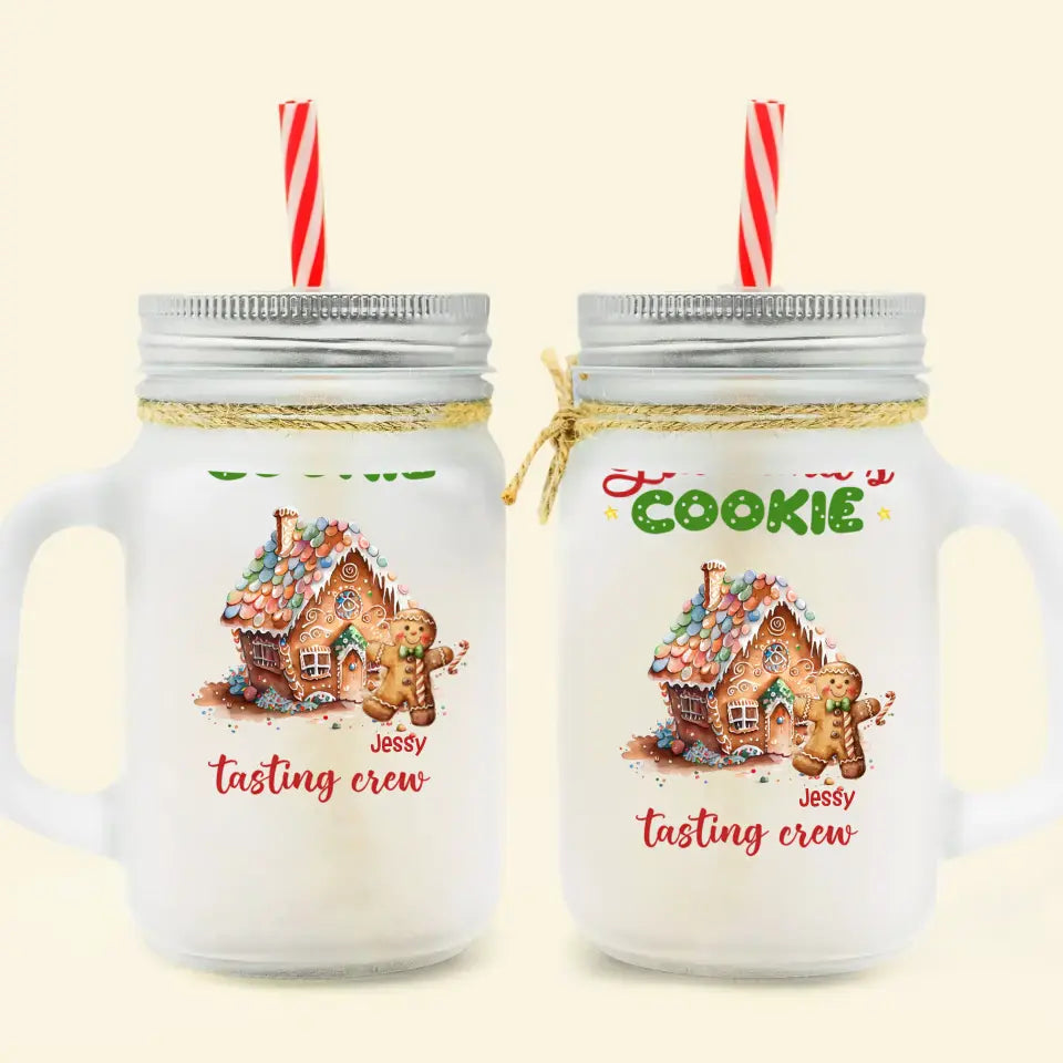 Grandma's Cookie Tasting Crew - Personalized Custom Mason Jar - Christmas Gift For Grandma, Mom, Family Members