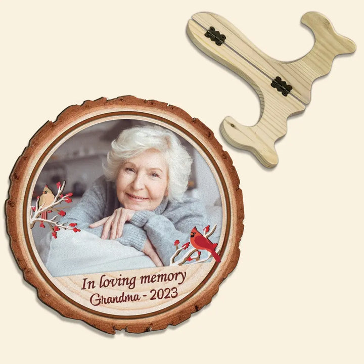 In Loving Memory - Personalized Custom 1 Layer Wooden Sign - Memorial Gift For Family Members, Mom, Dad, Grandma, Grandpa