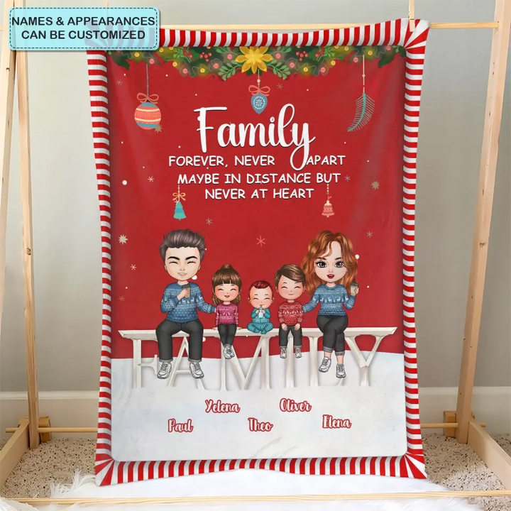 Family Never Apart - Personalized Custom Blanket - Christmas Gift For Couple, Wife, Husband