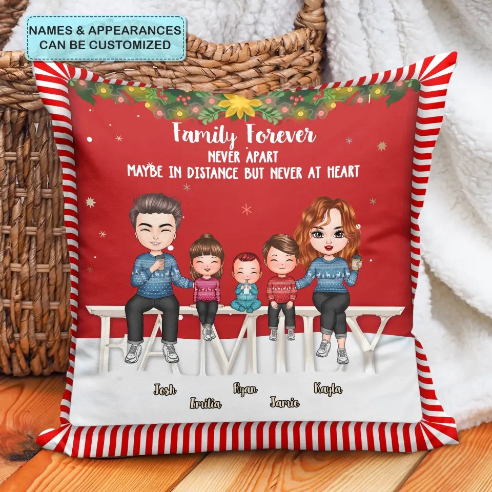 Family Never Apart - Personalized Custom Pillow - Christmas Gift For Couple, Wife, Husband