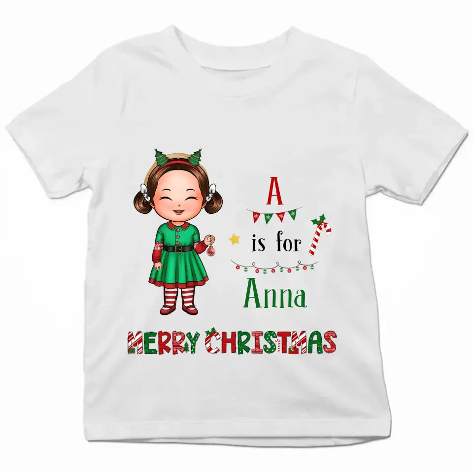 Kid Christmas Tree - Personalized Custom Youth T-shirt - Christmas Gift For Kid, Family Members