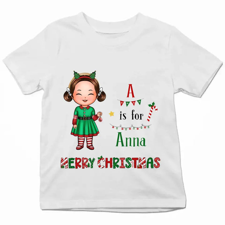 Kid Christmas Tree - Personalized Custom Youth T-shirt - Christmas Gift For Kid, Family Members