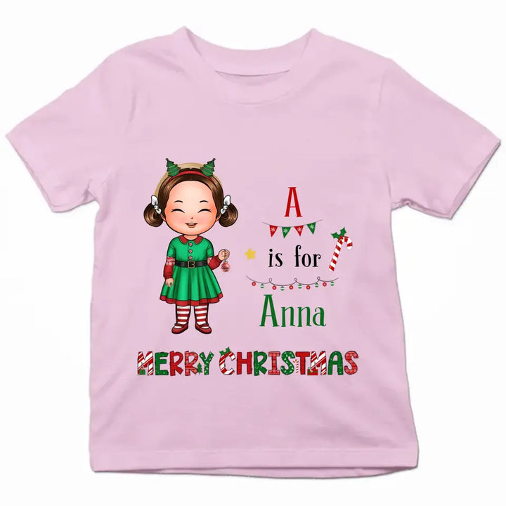 Kid Christmas Tree - Personalized Custom Youth T-shirt - Christmas Gift For Kid, Family Members