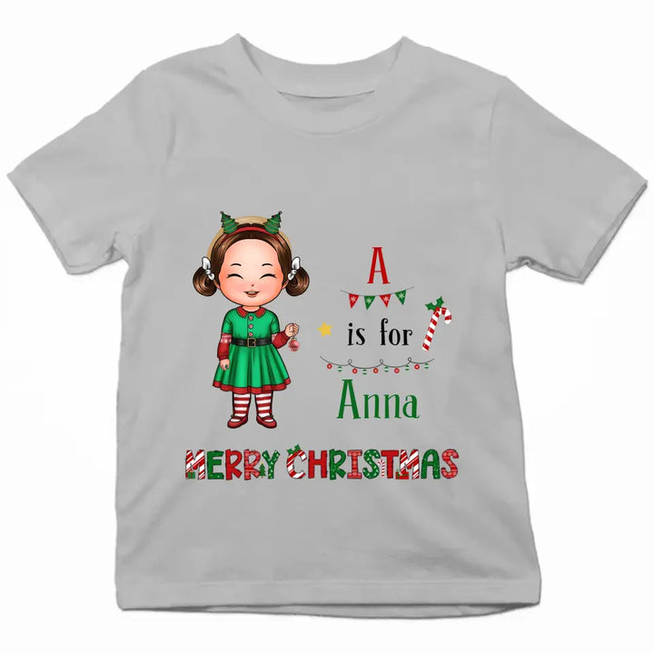 Kid Christmas Tree - Personalized Custom Youth T-shirt - Christmas Gift For Kid, Family Members