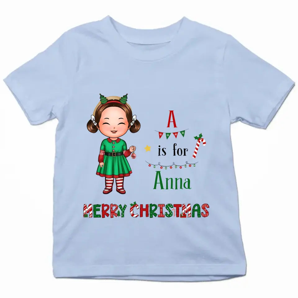 Kid Christmas Tree - Personalized Custom Youth T-shirt - Christmas Gift For Kid, Family Members