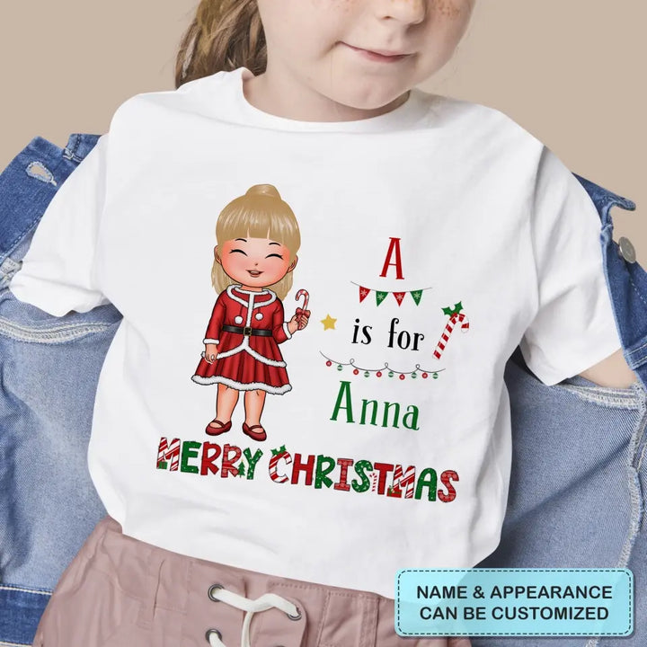 Kid Christmas Tree - Personalized Custom Youth T-shirt - Christmas Gift For Kid, Family Members