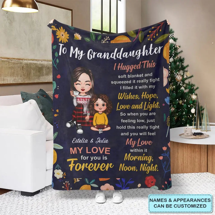 To My Granddaughter - Personalized Custom Blanket - Christmas Gift For Granddaughter