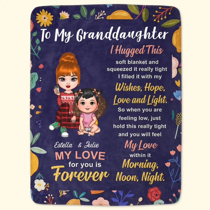 To My Granddaughter - Personalized Custom Blanket - Christmas Gift For Granddaughter