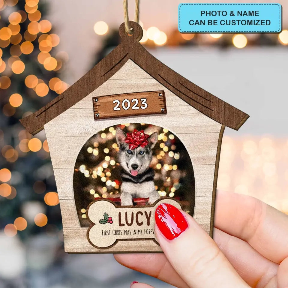 First Christmas In My Forever Home - Personalized Custom Photo Wood Ornament - Christmas Gift For Pet Lover, Pet Owner, Dog Mom, Dog Dad, Cat Mom, Cat Dad